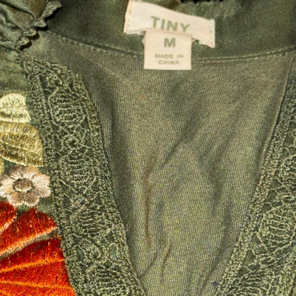 Anthropologie - Tiny Eliana Embroidered Half Sleeve Top - Green Size M - Picture 2 of 6